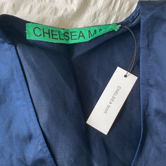 Chelsea Mak 100%Silk Low V-neck Dress - Picture 6 of 7